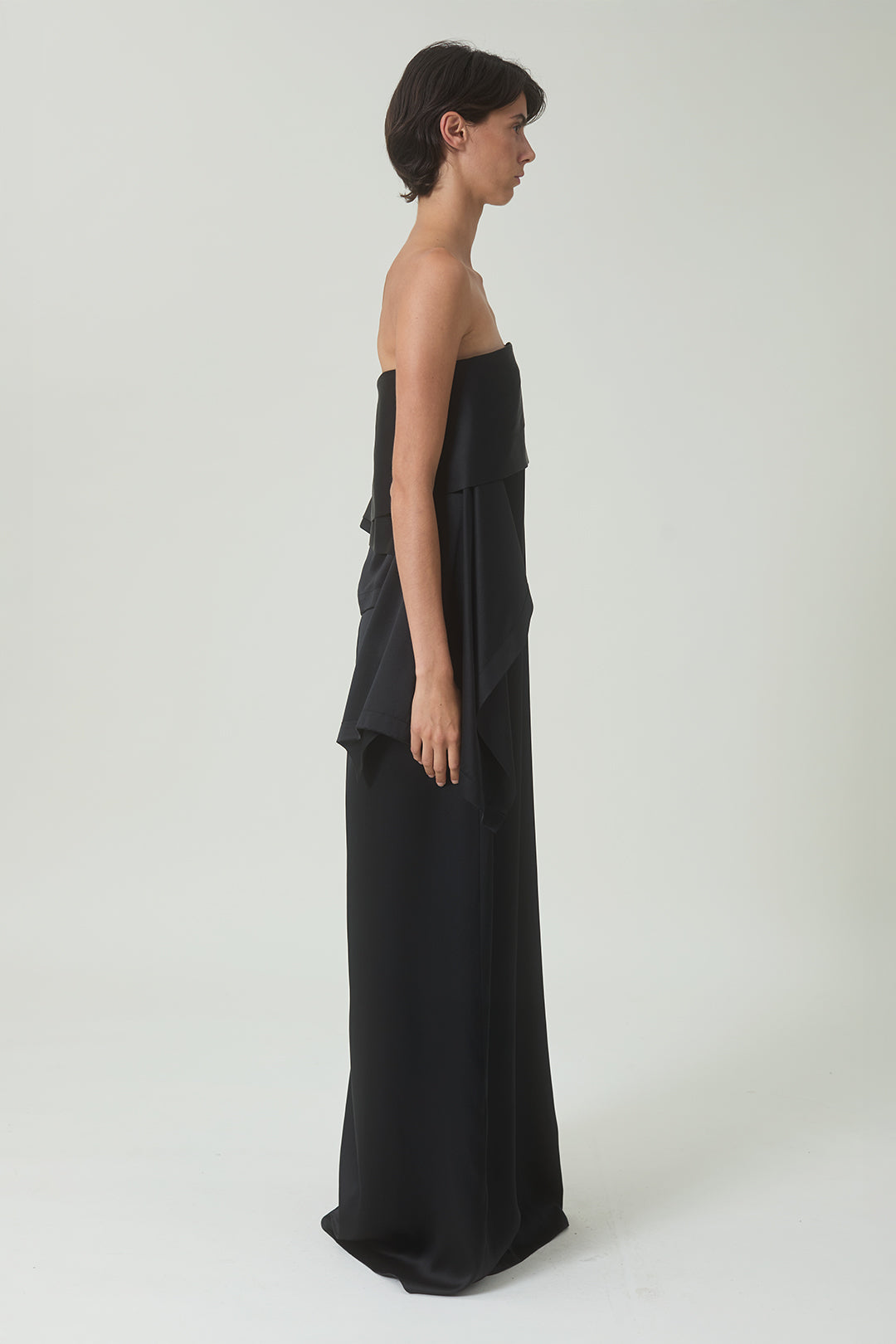 Luz Dress in Black Satin