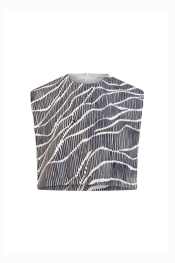 Milagros Top in Linear Print
