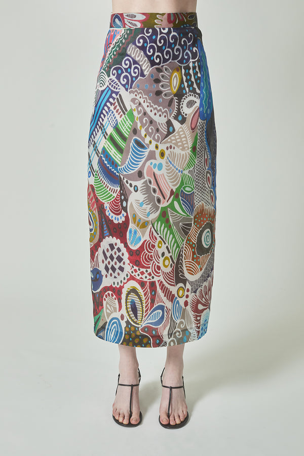 Irene Skirt in A. Vazquez Print
