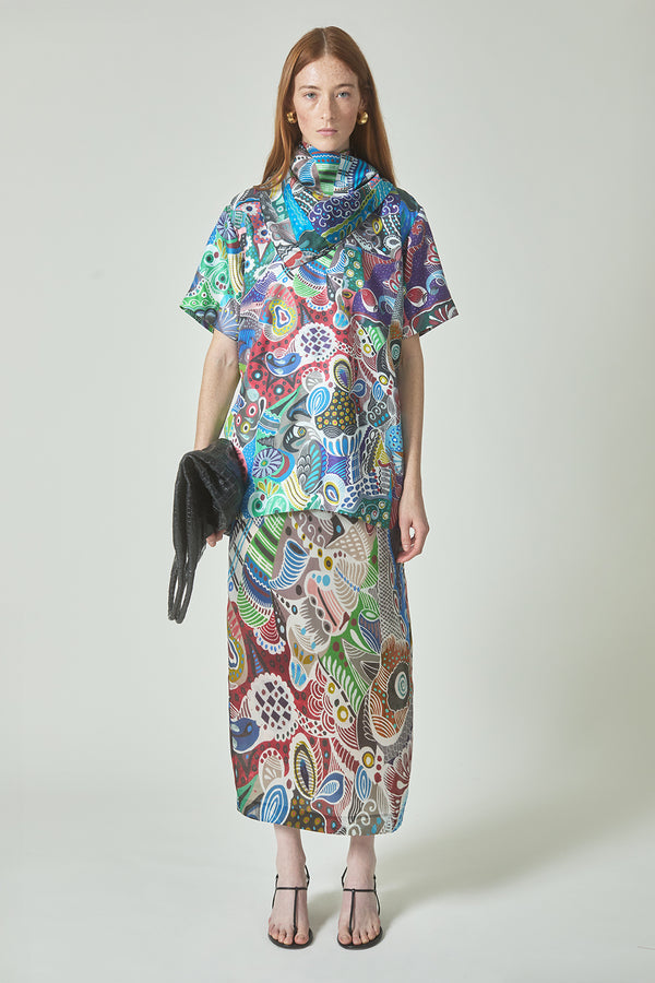 Irene Skirt in A. Vazquez Print
