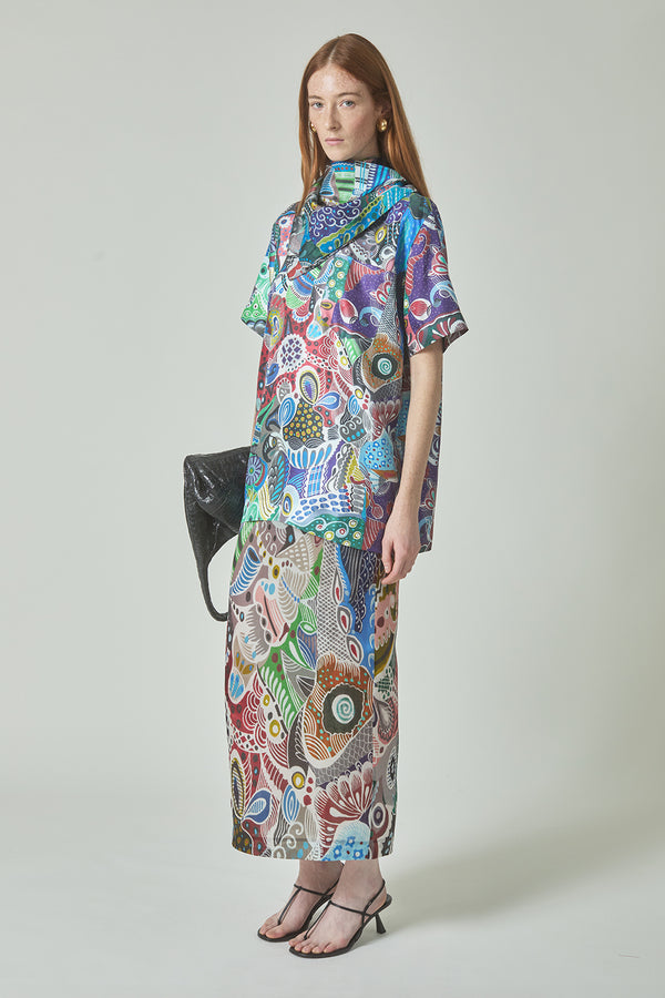 Irene Skirt in A. Vazquez Print