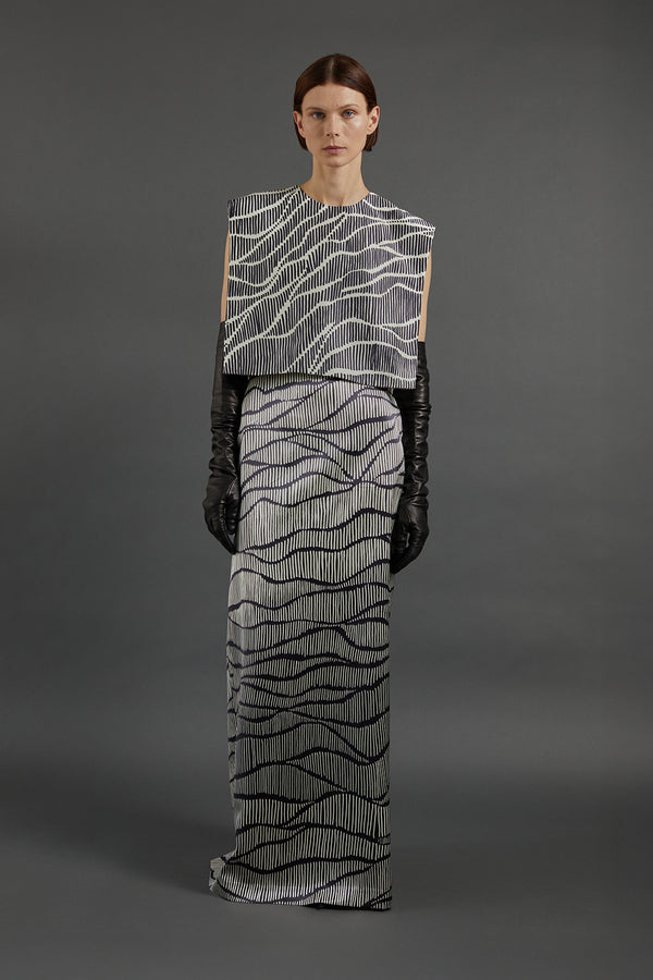 Milagros Top in Linear Print