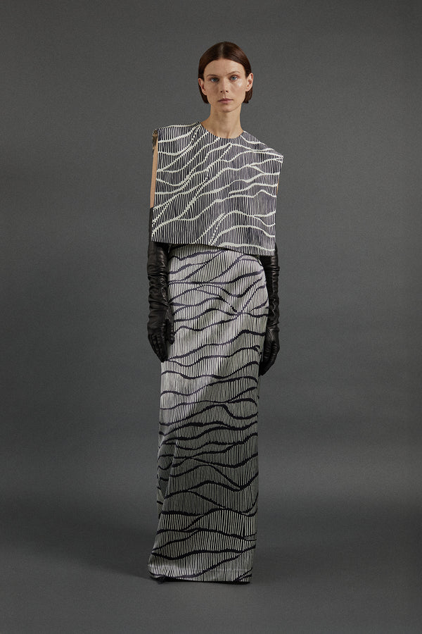 Ivanna Skirt in Linear Print