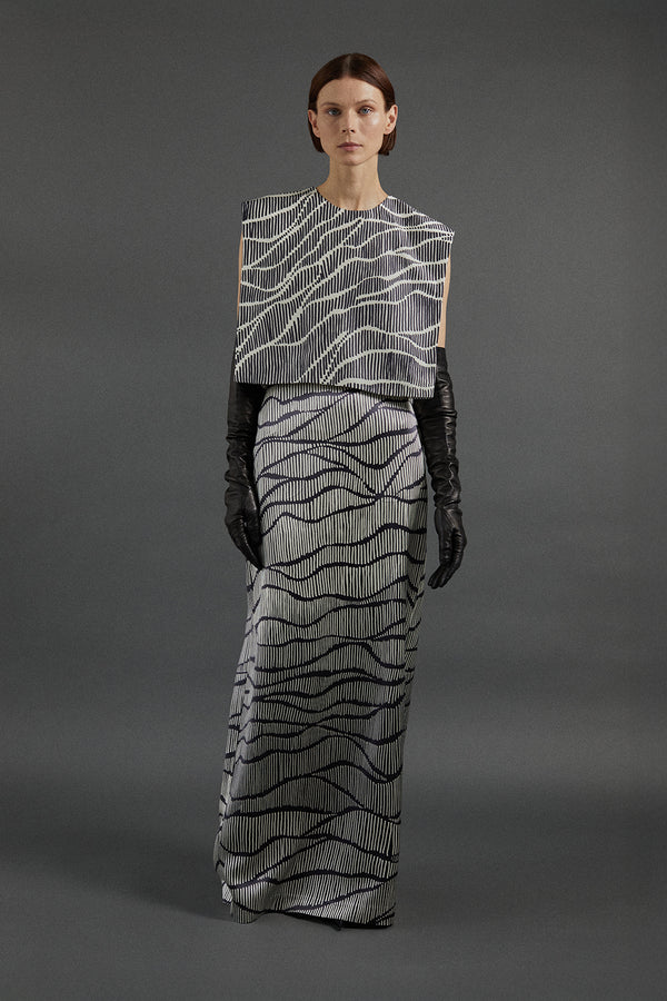 Ivanna Skirt in Linear Print