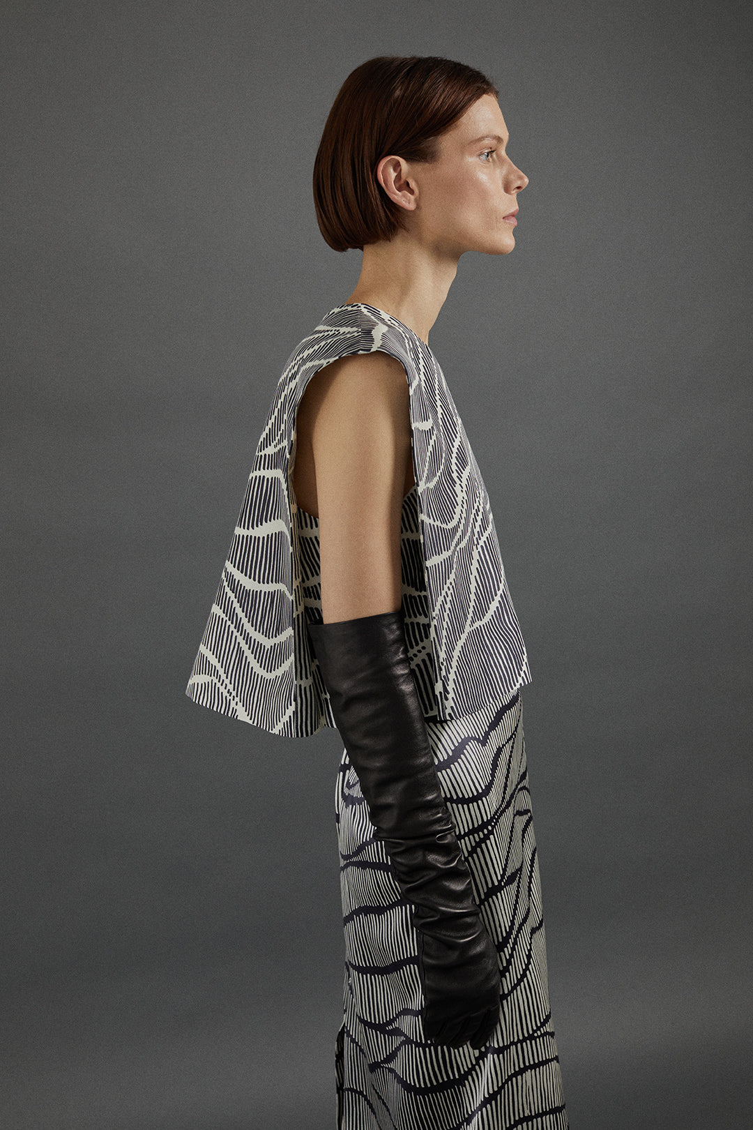 Milagros Top in Linear Print