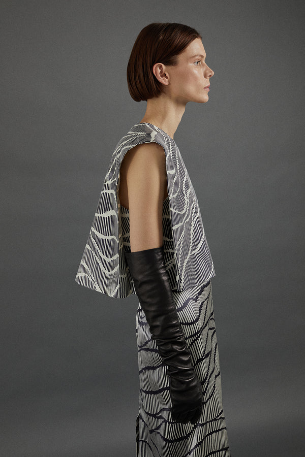 Milagros Top in Linear Print