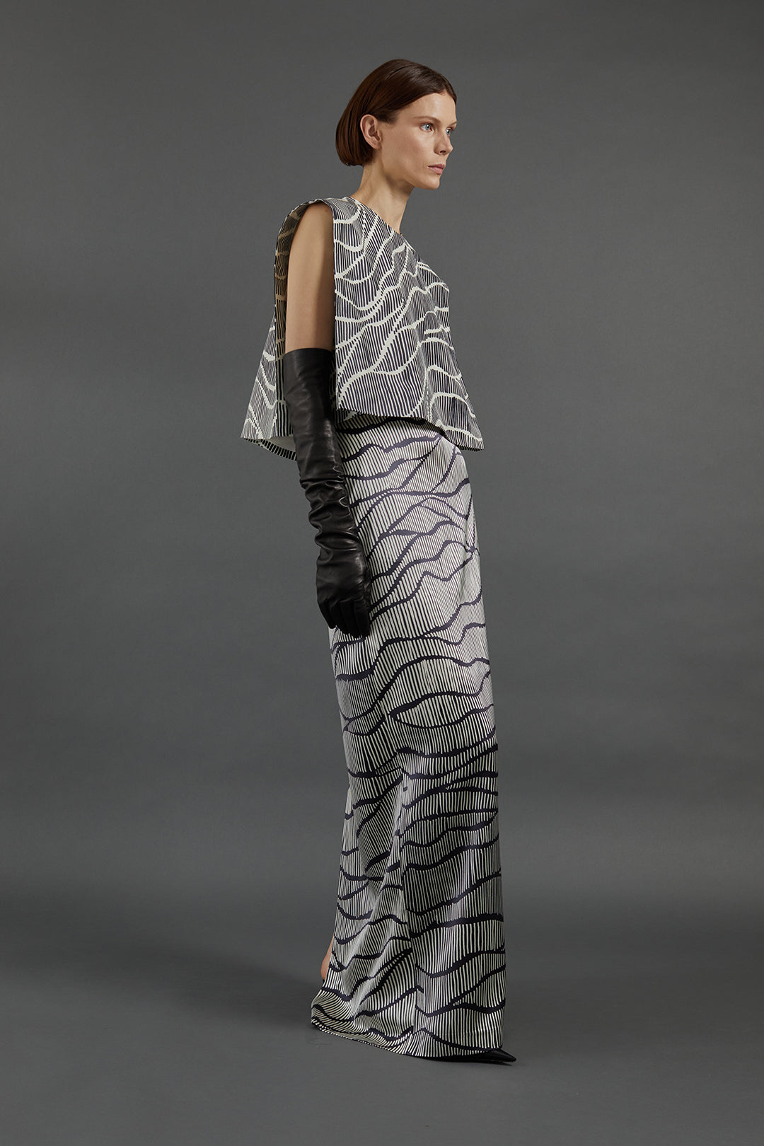 Milagros Top in Linear Print