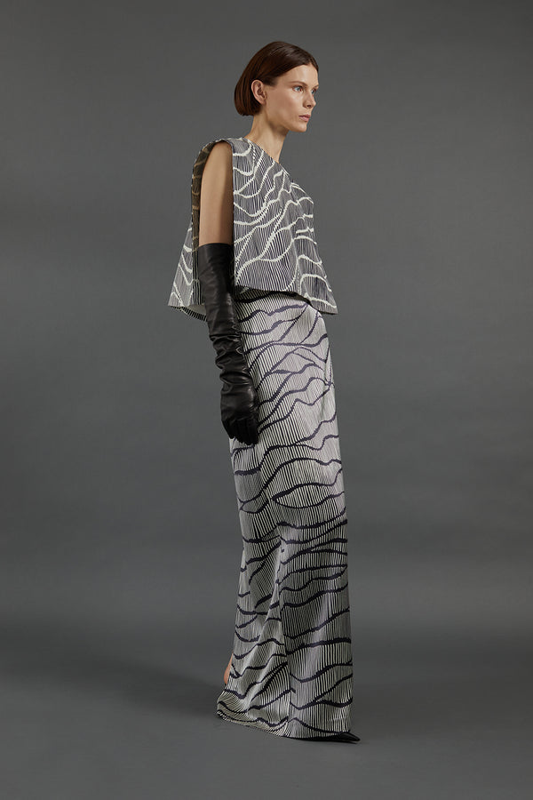 Milagros Top in Linear Print