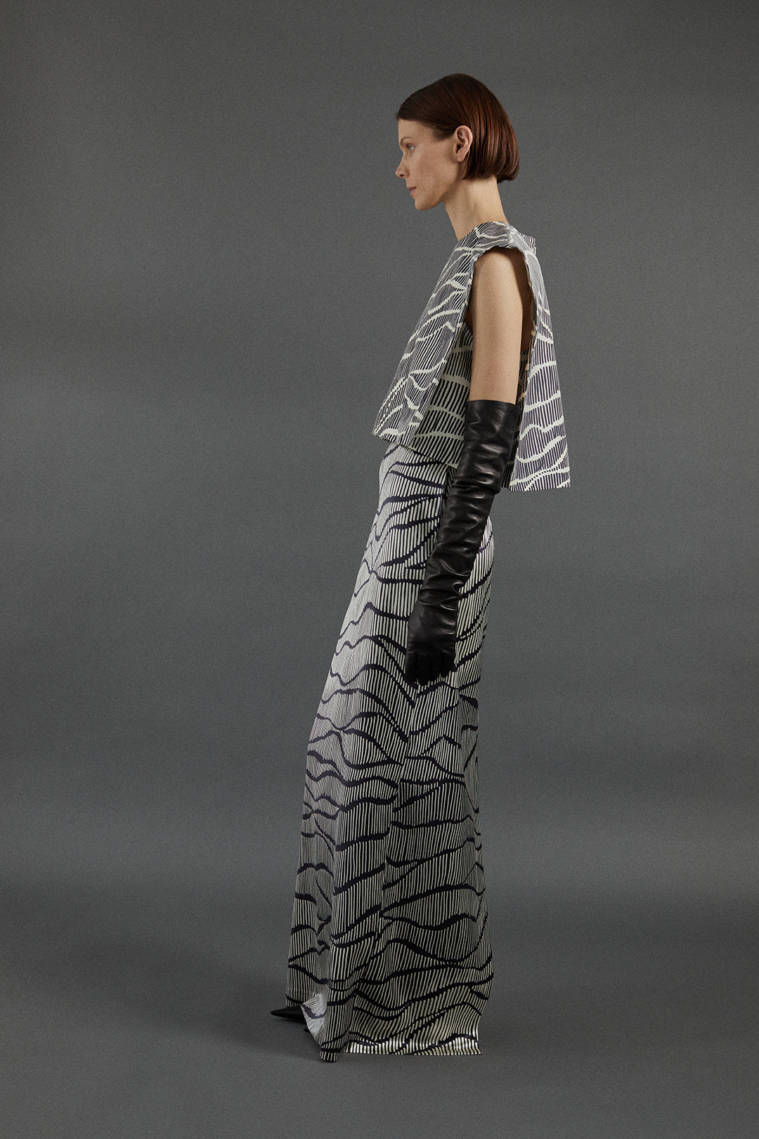 Milagros Top in Linear Print