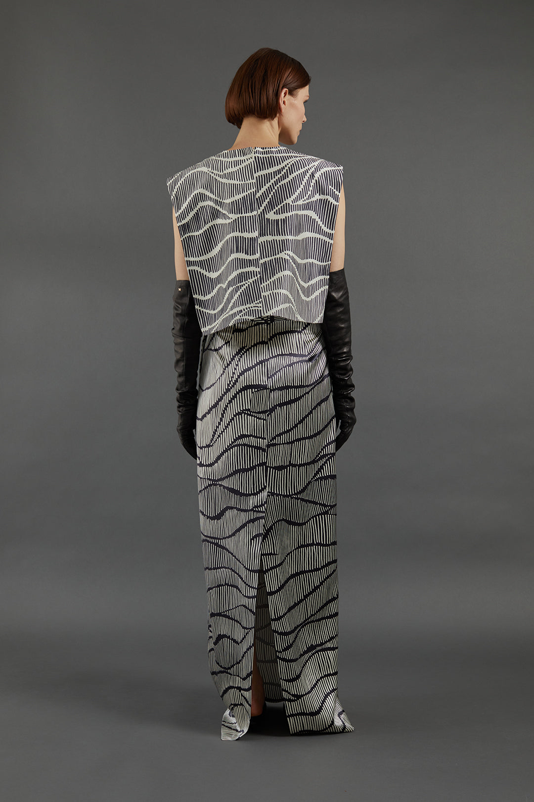 Milagros Top in Linear Print