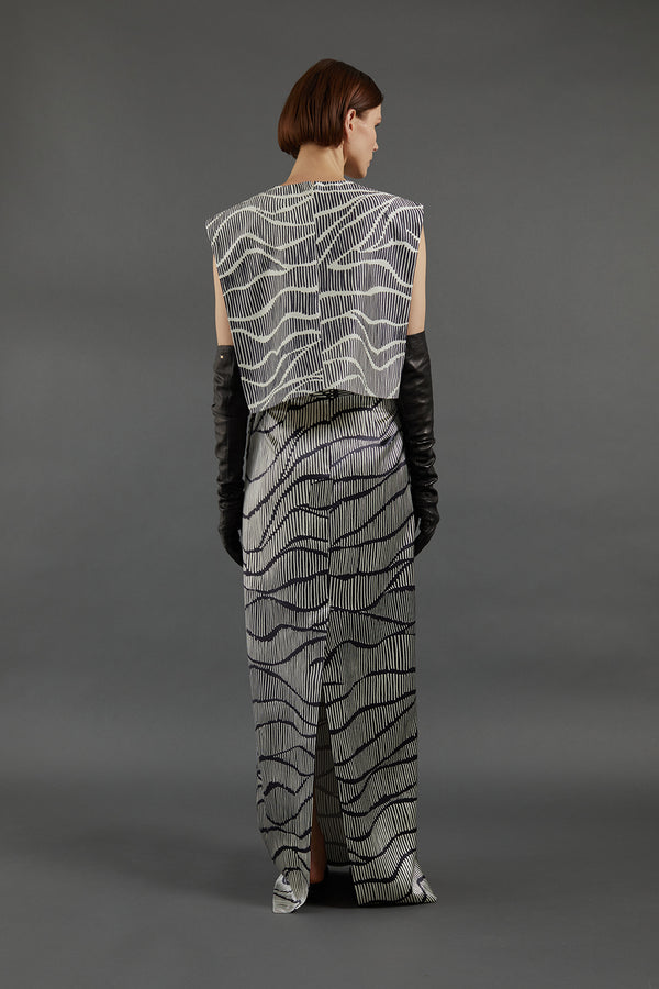 Milagros Top in Linear Print