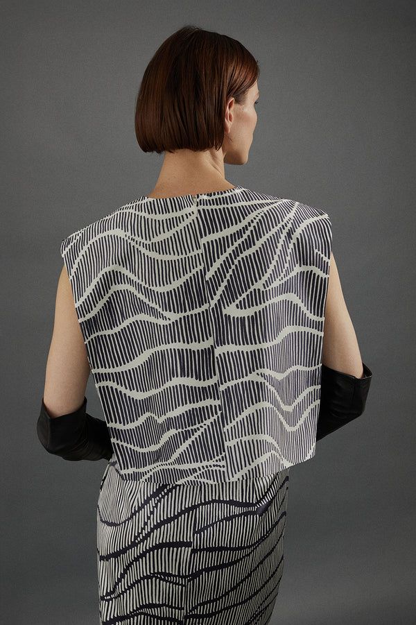 Milagros Top in Linear Print