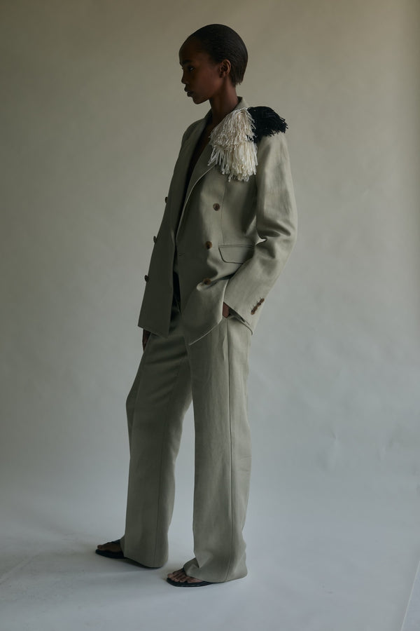 Pom Pom Brooch in Ivory & Black