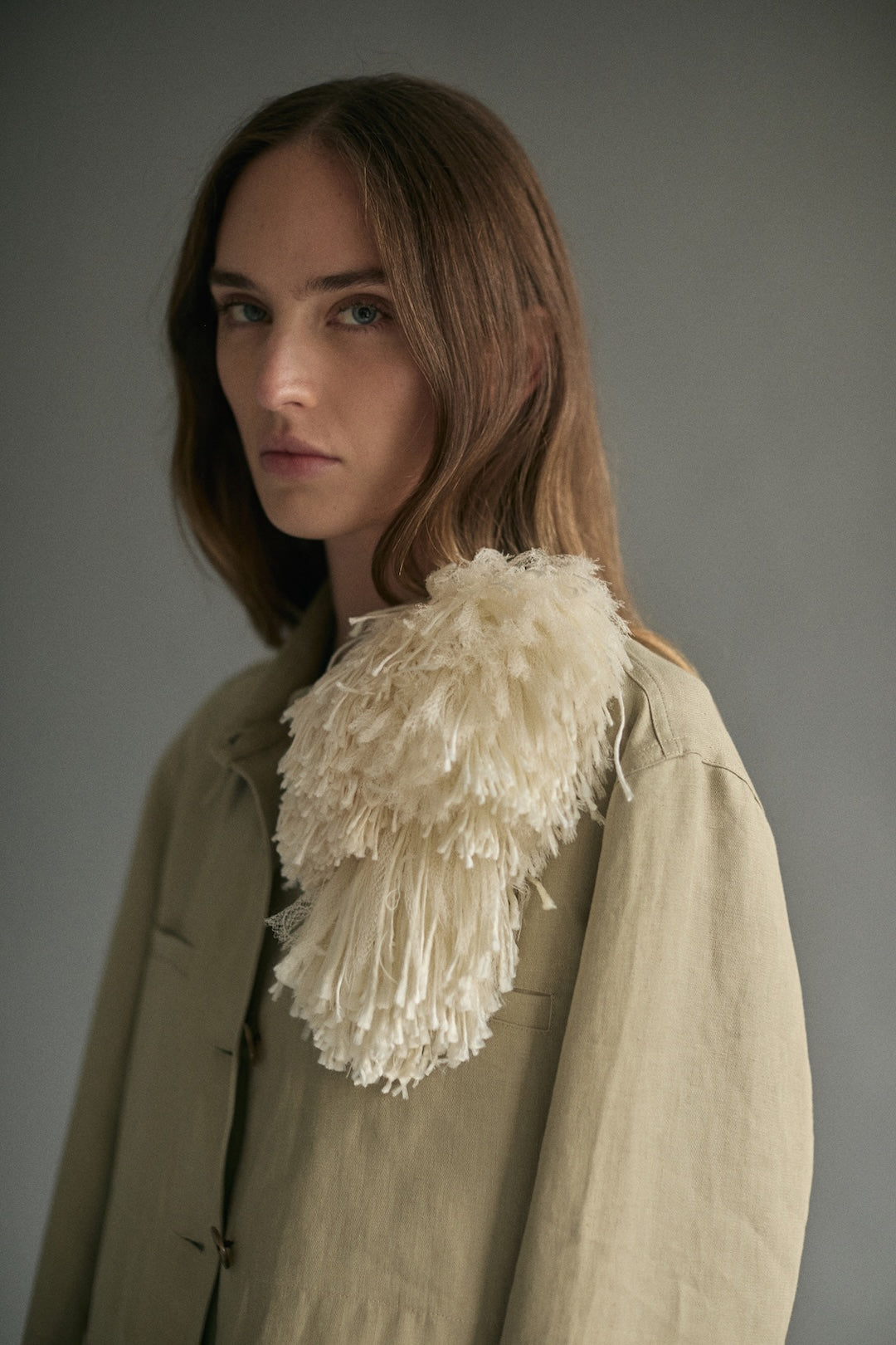 Pom Pom Brooch in Ivory