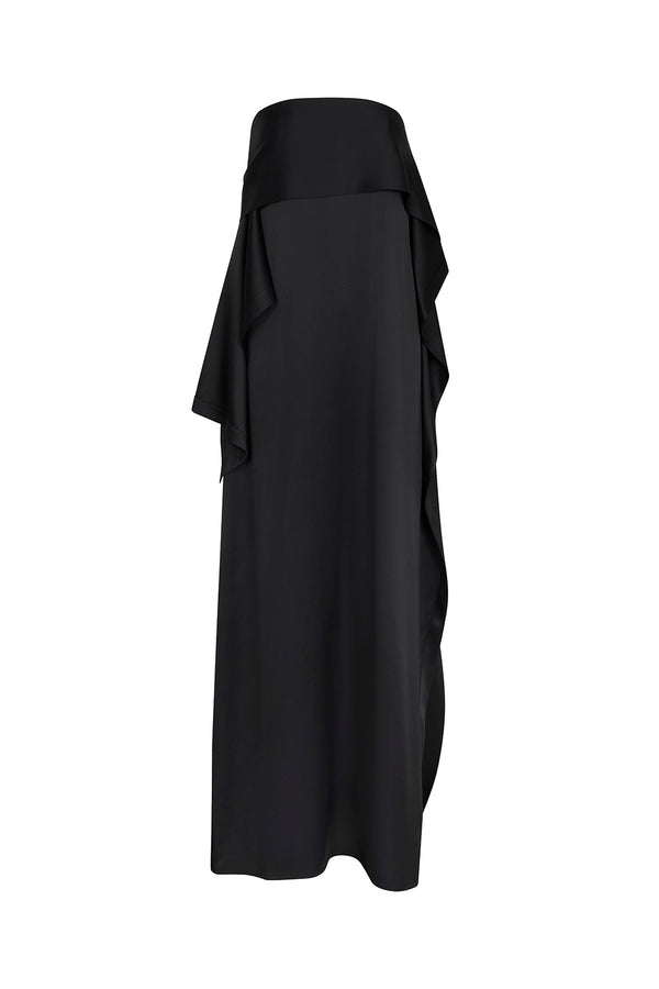 Luz Dress in Black Satin